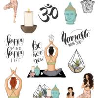 Sticker Sheet, Yoga Namaste, Aufkleber Planner Stickers, Scrapbook Stickers Bild 2