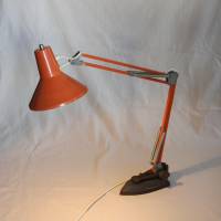 70er Tischlampe orange Upcycling Bild 3