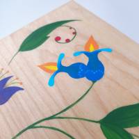 Teebox Sortierbox aus Holz • Bauernmalerei Blumen Skandi • Handbemalt • 9 Fächer Bild 3