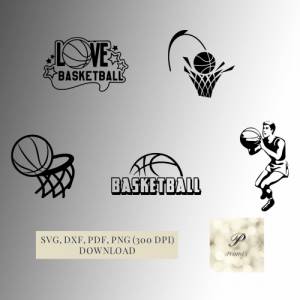 Plotterdatei Basketball Bundle SVG Dateien für Cricut | Basketball Fans Design | Digitaler Download Bild 1