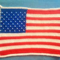Topflappen "US-Flagge", gehäkelt, Baumwolle Bild 1