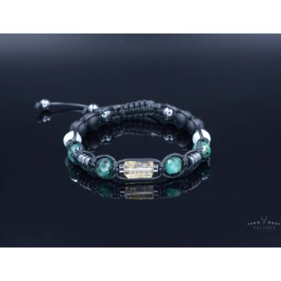 Herren Armband aus Edelsteinen Smaragd Citrin Jade Onyx und Hämatit, Geschenk für Mann, LIMITED EDITION