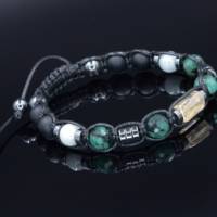 Herren Armband aus Edelsteinen Smaragd Citrin Jade Onyx und Hämatit, Geschenk für Mann, LIMITED EDITION Bild 2