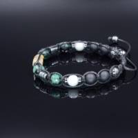 Herren Armband aus Edelsteinen Smaragd Citrin Jade Onyx und Hämatit, Geschenk für Mann, LIMITED EDITION Bild 5