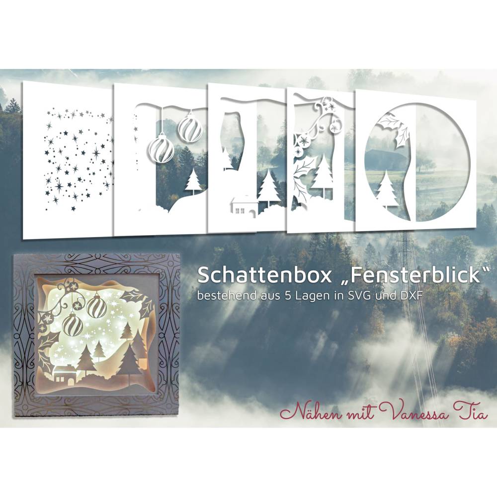 Schattenbox Motiv Fensterblick | Schnittdatei Bild 1