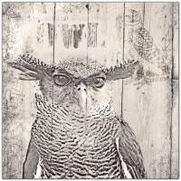 EULE RUSTIKAL Waldtiere Vögel Wandbild auf Holz Leinwand Kunstdruck Wanddeko Baum Borke Landhausstil Shabby Chic kaufen Bild 7