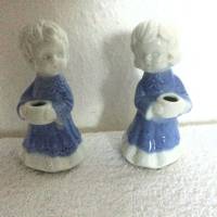Zwei niedliche Vintage Kerzen-Engel Mädchen & Bübchen aus Porzellan aus den 80er Jahren Bild 7