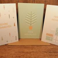 Skandinavisches Weihnachtskarten Set, Grußkarten Weihnachten minimalistisches Design, Geschenkkarten Nikolaus Bild 1