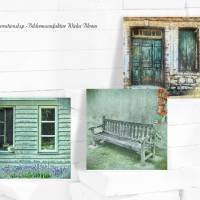 FASSADEN 3er Set im Landhausstil auf Leinwand Holz Print Landhausstil Vintage Style Shabby Chic verwittert kaufen Bild 1