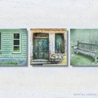 FASSADEN 3er Set im Landhausstil auf Leinwand Holz Print Landhausstil Vintage Style Shabby Chic verwittert kaufen Bild 4