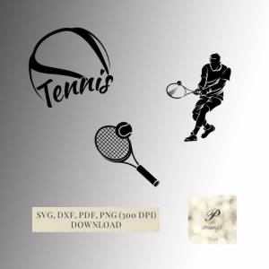 Plotterdatei Tennis Bundle SVG Dateien für Cricut | Tennis Fans Design | Digitaler Download Bild 1