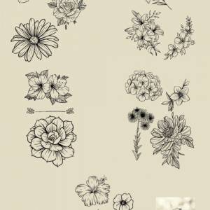 Blumen Gravurvorlagen, Sofort Download, SVG Dateien zum Gravieren und Brandmalen, Blumen Muster, Bild 4