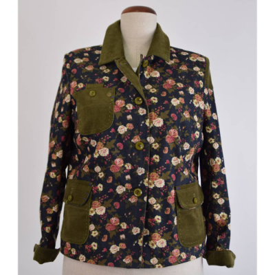 Damen Kurz Jacke | Übergangsjacke in Floralen Print |