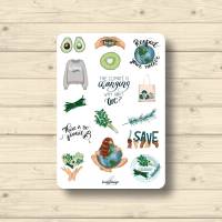 Aufkleber Sticker Safe Earth vegan, Planner Stickers, Scrapbook Stickers Bild 1