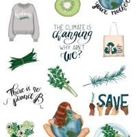 Aufkleber Sticker Safe Earth vegan, Planner Stickers, Scrapbook Stickers Bild 2