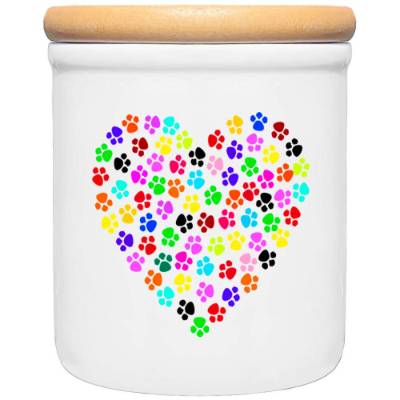 Keramik Leckerlidose PFOTENHERZ - Keksdose, Snackdose