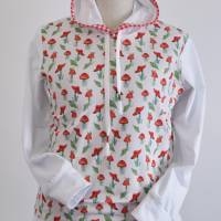 Weißes Damen Sweatshirt mit Kapuze | Rote Pilze | Bild 1
