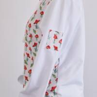 Weißes Damen Sweatshirt mit Kapuze | Rote Pilze | Bild 2