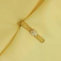 modisch: vergoldete Damen-Krawattenklammer mit weißen Wachsperlen Bild 4
