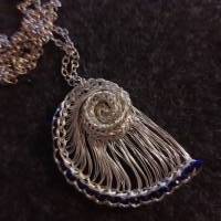 Nautilusschnecke - 925 Silber mit Lapis-Perlen Bild 4