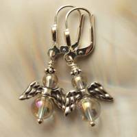 Engel Ohrringe aus Angel Aura Kugeln mit Minisilberflügeln Bild 3