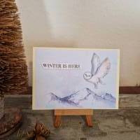 Weihnachtskarte mit Eule - Berge - Winter is Here Bild 1
