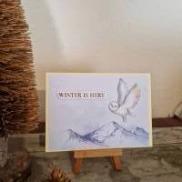 Weihnachtskarte mit Eule - Berge - Winter is Here Bild 2