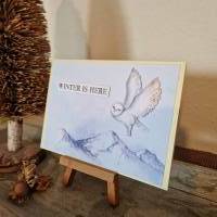 Weihnachtskarte mit Eule - Berge - Winter is Here Bild 3