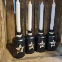 Flaschen Kerzenhalter Adventskranz schlicht in schwarz Bild 2