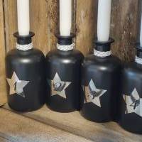 Flaschen Kerzenhalter Adventskranz schlicht in schwarz Bild 8