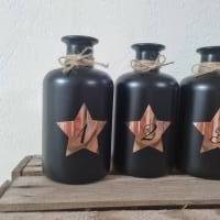 Flaschen Kerzenhalter Adventskranz schlicht in schwarz Bild 9