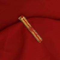 vergoldete Damen-Krawattenklammer mit winzigen roten Perlen - ein Unikat Bild 2