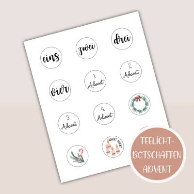 Teelichtbotschaften Advent, Teelichtbotschaft zum Ausdrucken