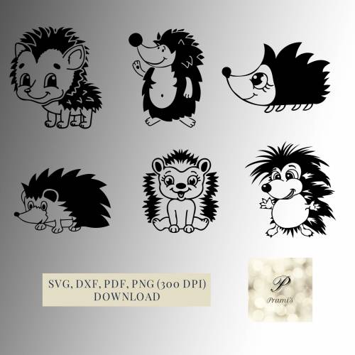 Plotterdatei Igel Bundle für Plotter | Herbst SVG Schneidedateien für Cricut Download | Silhouette Designs Plotter Gesch