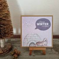 Weihnachtskarte - Robbe - Iglo - Warm Winter wishes Bild 1