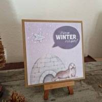 Weihnachtskarte - Robbe - Iglo - Warm Winter wishes Bild 2