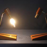 Paar Retro Tischlampe Nachttischlampe 60er Jahre Bild 2