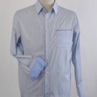 Herren Oberhemd | Weiß/Hellblau mit kleine Tennisschläger als Motiv | Bild 2