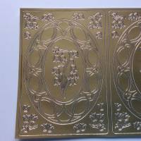 Sticker gold, Ovale mit Ornament, Maiglöckchen, selbstklebend, zum Kartenbasteln Bild 2