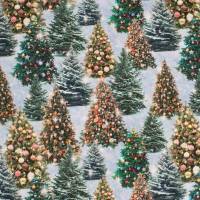 X-Mas Jersey mit Weihnachtsbaum Digitaldruck 40 x 150 cm Weihnachten Reststück Bild 1