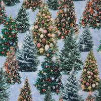 X-Mas Jersey mit Weihnachtsbaum Digitaldruck 40 x 150 cm Weihnachten Reststück Bild 2