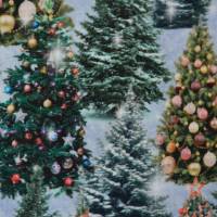 X-Mas Jersey mit Weihnachtsbaum Digitaldruck 40 x 150 cm Weihnachten Reststück Bild 3