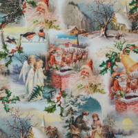 X-Mas Jersey mit Weihnachtsmann Engel Kamin Digitaldruck 50 x 150 cm Bild 3