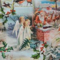 X-Mas Jersey mit Weihnachtsmann Engel Kamin Digitaldruck 50 x 150 cm Bild 4