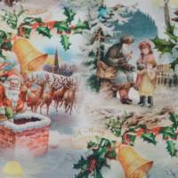 X-Mas Jersey mit Weihnachtsmann Engel Kamin Digitaldruck 50 x 150 cm Bild 5
