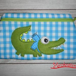 Tasche mit Krokodil, Kind, Tier, Krokodile, türkis & grün, super süß ! Bild 1