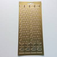 Sticker gold, Schriftzug Gutschein, selbstklebend, Gestalten von Karten und Gutscheinen Bild 1