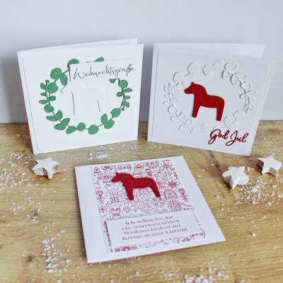 Weihnachtskarten oder 3er-Set "God Jul" aus der Manufaktur Karla