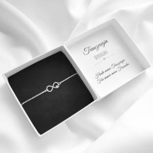 Trauzeugin Geschenk personalisiert, Infinity Armband, Unendlichkeitszeichen mit Herz Bild 2