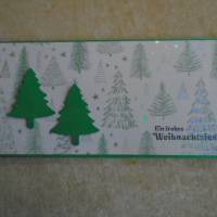 Gutschein Weihnachtsverpackung Geldgeschenk  Weihnachten Konzertkarte Grün Verpackung  Tannenbaum Bild 1